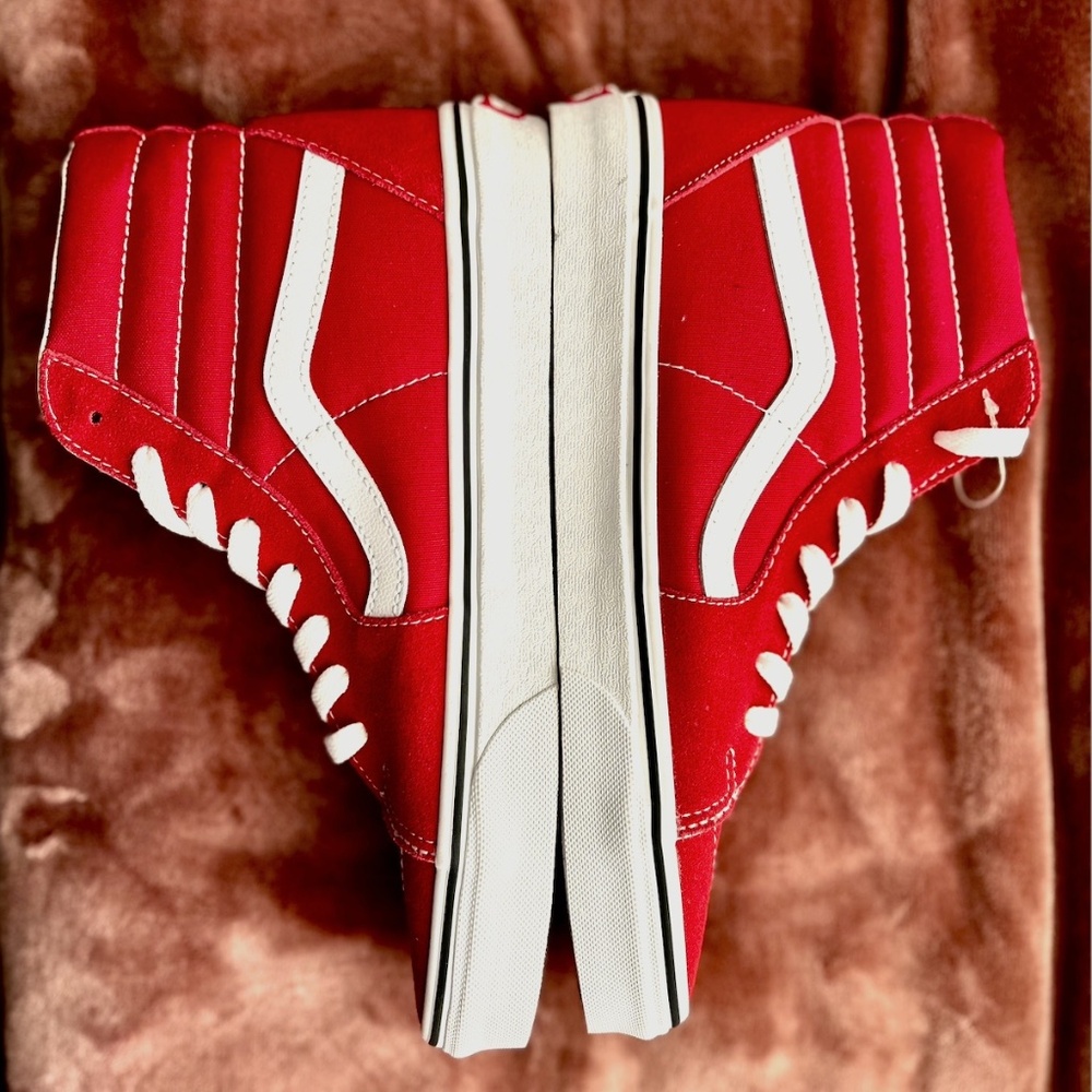 Vans SK8-HI Unisex Shoes, Red, Women's 10.5/Men's 9